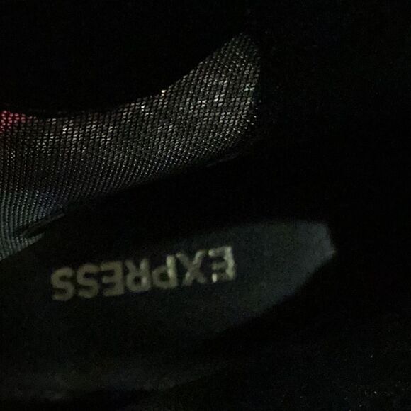 Express Black Sheer Mesh Panels Rhinestone Pointed Toe Stiletto Zip-Up Size 10 - Picture 12 of 15